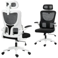 Vinsetto High Back Office Chair, Mesh Computer Desk Chair with Rotatable Headrest, Lumbar Back Support, Adjustable Height, Black(m-11)