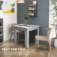 HOMCOM Square Dining Table, Modern Dining Room Table with Faux Cement Effect, Space Saving Small Kitchen Table, Cement Grey(m-4)