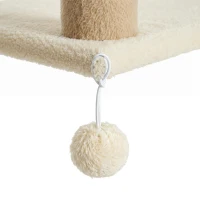 PawHut 87"-102" Floor to Ceiling Cat Tree w/ Sisal Scratching Posts, Anti-tip Kit, Perches, Toy Ball, Yellow(m-11)