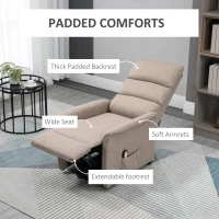 HOMCOM Lift Chair for Elderly, Power Chair Recliner with Remote Control, Side Pockets for Living Room, Brown(m-7)
