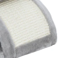 PawHut 17" Small Cat Tree with Scratching Post, Cat Tower with Rotatable Top Pole, Platform, 2 Dangling Balls, Light Grey(m-11)