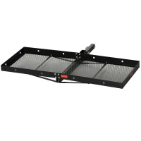Aosom Hitch Mount Cargo Carrier, 59''x19''x5'' Folding Luggage Basket with 350 lbs Capacity Fits 2'' Receiver for Car SUV(m-11)