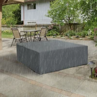 Outsunny Patio Furniture Covers Waterproof for Lounge Chair Set, 600D Heavy Duty Oxford Patio Cover, 80.7" x 75.6" x 24", Grey(m-8)