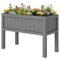 Outsunny Raised Garden Bed with Legs, HDPE Raised Planter with Drainage Holes and Liner for Vegetables Flowers Herbs(m-2)