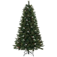 HOMCOM 6ft Christmas Tree with 716 Branch Tips, Easy-Assembly Hinged Design, Artificial Fir Xmas Tree for Home Office Holiday(m-13)