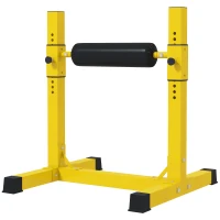 Soozier Bulgarian Split Squat Stand, 12-Level Adjustable Single Leg Squat Stand for Lower Body Strength Training, Yellow(m-2)