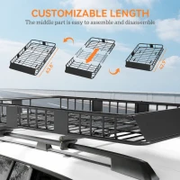 HOMCOM Car Roof Rack Basket, 63.8" x 39" x 6.3" Adjustable Cargo Basket for Cars, SUVs, Vans and RVs, 220 lbs Capacity, Black(m-4)