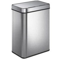 HOMCOM 13.2 Gallon (50 L) Sensor Can, Automatic Garbage Can with Soft-Close Lid, Fingerprint-Proof Stainless Steel, Silver(m-9)