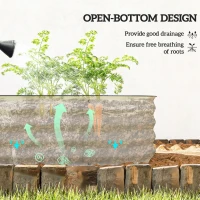 Outsunny 7.9 x 2 x 1ft Galvanized Raised Garden Bed Kit, Metal Planter Box with Safety Edging, Cream White(m-5)