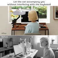 PawHut Cat Desk Bed 360° Rotatable Adjustable Height for Home Office Work Window(m-4)