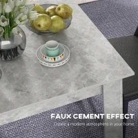 HOMCOM Square Dining Table, Modern Dining Room Table with Faux Cement Effect, Space Saving Small Kitchen Table, Cement Grey(m-5)