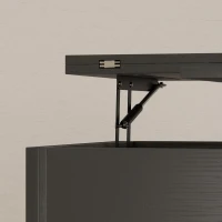 HOMCOM Modern Coffee Table, Lift Top Center Table with Fabric Drawers and Hidden Storage for Living Room, Distressed Black(m-9)