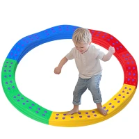 Qaba 8PCs Kids Balance Beam Stepping Stones w/ Non-slip Foot Pads(m-9)