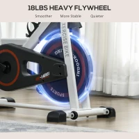 Soozier Adjustable Upright Stationary Exercise Bike w/ LCD Display, Indoor Cycling Bike for Home w/ Adjustable Resistance, White(m-5)