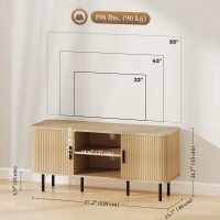 HOMCOM TV Stand Cabinet for TVs up to 55 Inches, TV Unit with Storage Shelves and Cabinets for Living Room, Oak Tone(m-3)