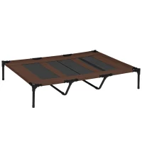 PawHut Elevated Dog Bed, Raised Dog Cot for XL Sized Dogs, Indoor & Outdoor, 48" x 36" x 9", Coffee(m-2)