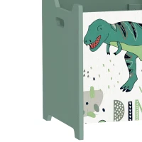 Qaba Kids Storage Chest with Lid, Toy Box with Safety Hinges and Groove Handles for Kids, Bedroom, Playroom, Nursery, Green(m-12)