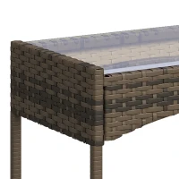 Outsunny 4 Pieces Wicker Outdoor Balcony Furniture Set Rattan Patio Furniture Set with Loveseat Chairs Glass Coffee Table Navy Blue(m-11)