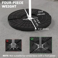 Outsunny Set of 4 Umbrella Base Weights Outdoor Parasol Holder for Cross Base Portable(m-3)
