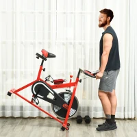 Soozier Pro Indoor Upright Exercise Cycling Bike Cardio Workout Aerobic Bicycle with Adjustable Resistance Water Bottle for Home Gym Office(m-9)