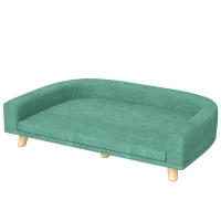PawHut Dog Sofa for Large Dogs with Washable Cover, Anti-slip Foot Pads, Green(m-2)