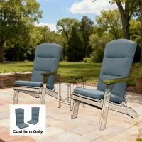 Outsunny Patio Chair Cushions for Adirondack Chair Replacement Cushions with Back and Ties, Set of 2, Dark Grey(m-1)