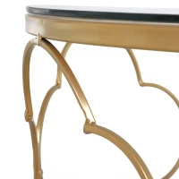 HOMCOM Set of 2 Nesting Table Coffee End Table Set Modern for Living room Furniture Decor Gold Tempered Glass(m-10)