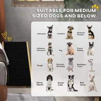 PawHut 33" Foldable Dog Ramp with 4-Level Adjustable Height for Bed, Couch, for Small and Medium Dogs, Natural Wood(m-7)