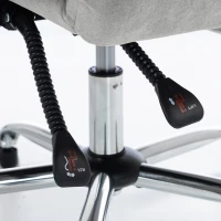 HOMCOM Cross Legged Office Chair with Footrest, 90°-180° Flip Armrests, Task Desk Chair, Light Grey(m-11)