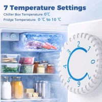 HOMCOM 2.6 Cu Ft Mini Fridge with Chiller Box, Single Door Compact Refrigerator, Adjustable Thermostat, Reversible Door, White(m-5)