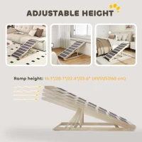 PawHut Dog Ramp for Couch, Foldable Pet Ramp for Small to Large Dog, 4 Adjustable Height from16" to 23.5"(m-6)