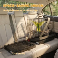 PawHut Bird Cage Portable w/ Slide-Out Tray Travel Cage for Parakeets w/ Perch & Food Bowls Black(m-5)