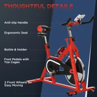 Soozier Pro Indoor Upright Exercise Cycling Bike Cardio Workout Aerobic Bicycle with Adjustable Resistance Water Bottle for Home Gym Office(m-12)