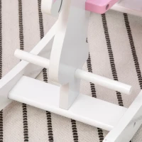 Qaba Little Wooden Rocking Horse Toy for Kids' Imaginative Play, Children's Small Baby Rocking Horse Ride-on Toy for Toddlers 1-3, Pink and White(m-8)