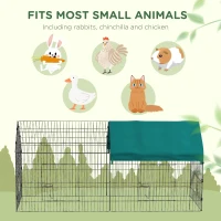 PawHut 87" Small Animal Cage with Roof, Indoor/Outdoor Use,  for Chicken, Rabbits, Chinchillas, Green(m-4)