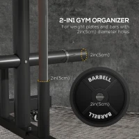 Soozier Weight Plate Rack, Bumper Plate Rack Holder for 2 inch Plates and Bars, with 4 Transport Wheels and 6 Fasten Clamps, 440 lbs Capacity(m-4)
