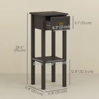 HOMCOM 2-Tier Side Table with Drawer and Shelf, End Table for Living Room and Hallway, Coffee(m-3)