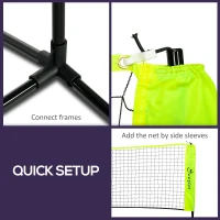 Soozier 10ft Badminton Net, Height Adjustable Outdoor Sports Net with Carry Bag, for Tennis, Pickleball and Volleyball, Yellow(m-6)
