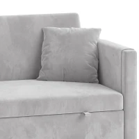HOMCOM 52" Sofa Bed, Holland Velvet Loveseat Pull Out Sleeper Sofa with USB Ports, Adjustable Backrest, Side Pockets, Grey(m-10)