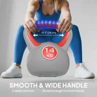 Soozier 31 lb Soft Kettlebell, Sand Filled Weight with Grip Handle, Solid Kettlebell Weight for Full Body Workout, Red(m-4)
