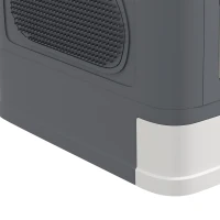 PawHut Cat Litter Box, Front Enter & Top Exit Cat Litter Tray with Scoop, Pull-out Tray, Easy to Clean, Grey(m-9)