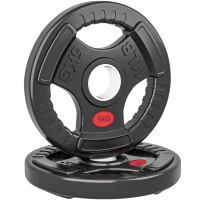 Soozier Weight Plates Set, 2-Inch Barbell Weights Set w/Tri-Grips for Home Gym Weightlifting and Strength Training, 2 x 11lbs(m-9)
