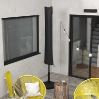 Outsunny Parasol Cover, Patio Cantilever Cover, Banana Umbrella Cover with Zipper, Black(m-1)