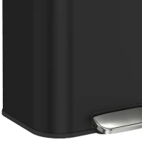 HOMCOM 13.2 Gallon Garbage Can, Slim Stainless Steel Trash Can with Removable PP Inner Bucket, Soft-Close Lid, Black(m-10)