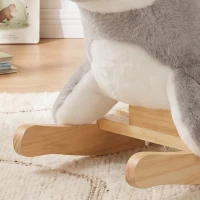 Qaba Seal Baby Rocking Horse, Kids Plush Ride-On Toy with Realistic Sounds and Safety Belt for Babies Ages 12-36 Months(m-9)