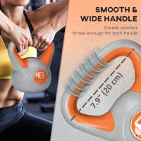 Soozier 18 lb Soft Kettlebell, Sand Filled Weight with Grip Handle, Solid Kettlebell Weight for Full Body Workout, Orange(m-4)
