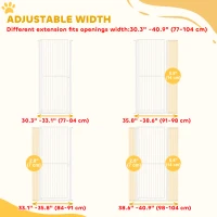 PawHut 59" Extra Tall Cat Gate, 30"-41" Pet Gate with 2.8" and 5.5" Extensions, for Doorway, Hallway, Stairway, White(m-7)