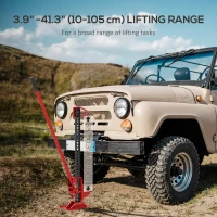 HOMCOM 3 Tonne/6600 lb Farm Jack, 48" High Lift Jack for 4x4 Tractors Trucks Agricultural Lifting, Red(m-5)