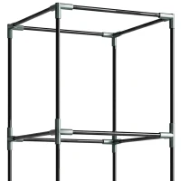 Outsunny Galvanized Planter Box, Outdoor Raised Garden Bed with 4-Tier Trellis Tomato Cage for Climbing Vines, Vegetables, Green(m-13)