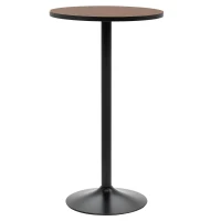 HOMCOM Round Bar Table 41 Inch Height, Industrial High Bistro Table with Metal Base and Elm Wood Top, Bar Height Table for Kitchen, Pub, Breakfast Area(m-12)